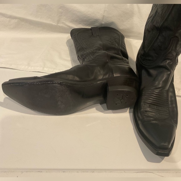 Lucchese Black Leather Women's Western Mid-Calf Boots - Picture 3 of 9